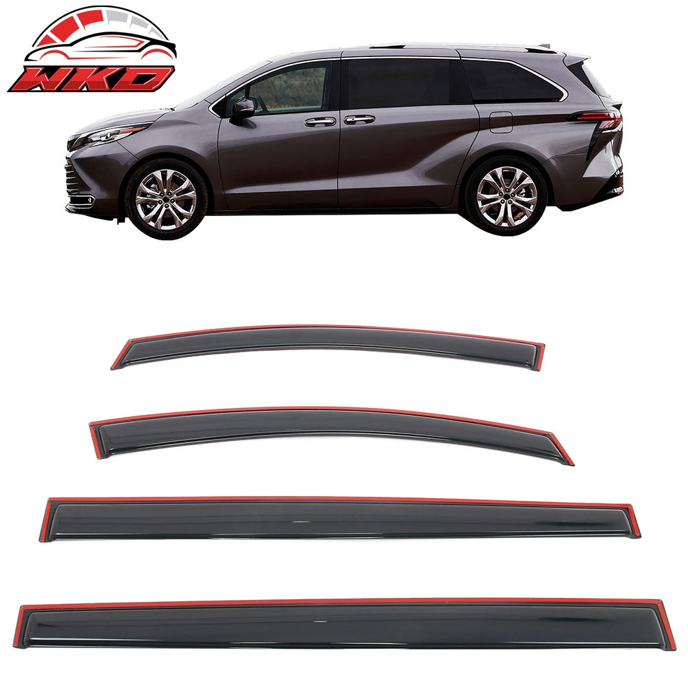 Wholesale 21-26 Toyota Sienna Acrylic Window Visors In Channel Rain Vent Deflectors