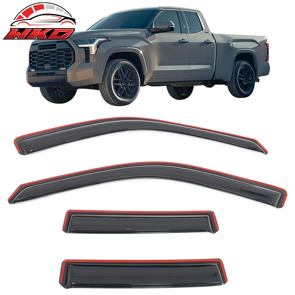 Wholesale 22-26 Toyota Tundra Double Cab Acrylic Window Visors In Channel Deflectors