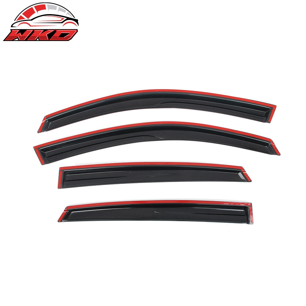 Fits 16-21 Honda Civic Sedan 4PCS Mugen Style Window Visors Rain Guards Tape-On