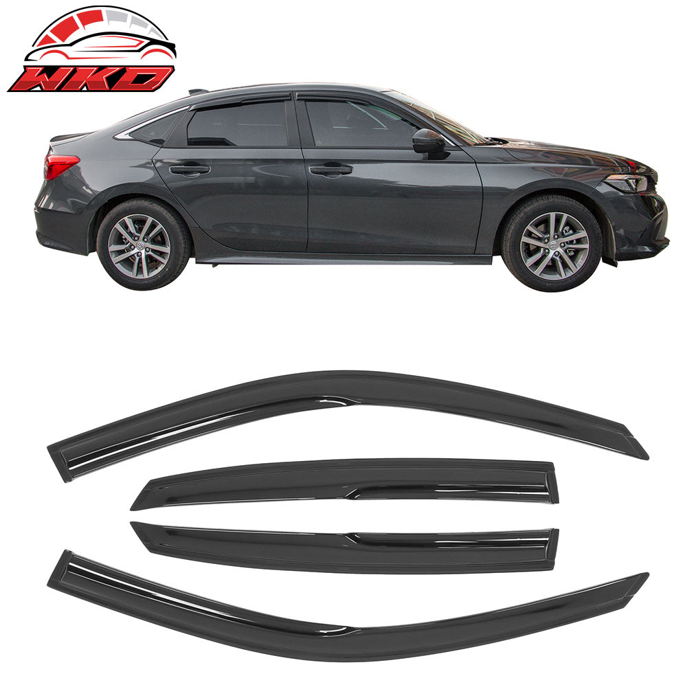 Fits 22-26 Honda Civic Sedan Mugen Style Window Visors Acrylic Air Deflector 4Pc