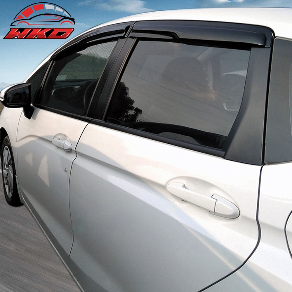 Fits 15-19 Honda Fit GK Mugen Style Acrylic Window Visor Sun Shade 4PCS Set