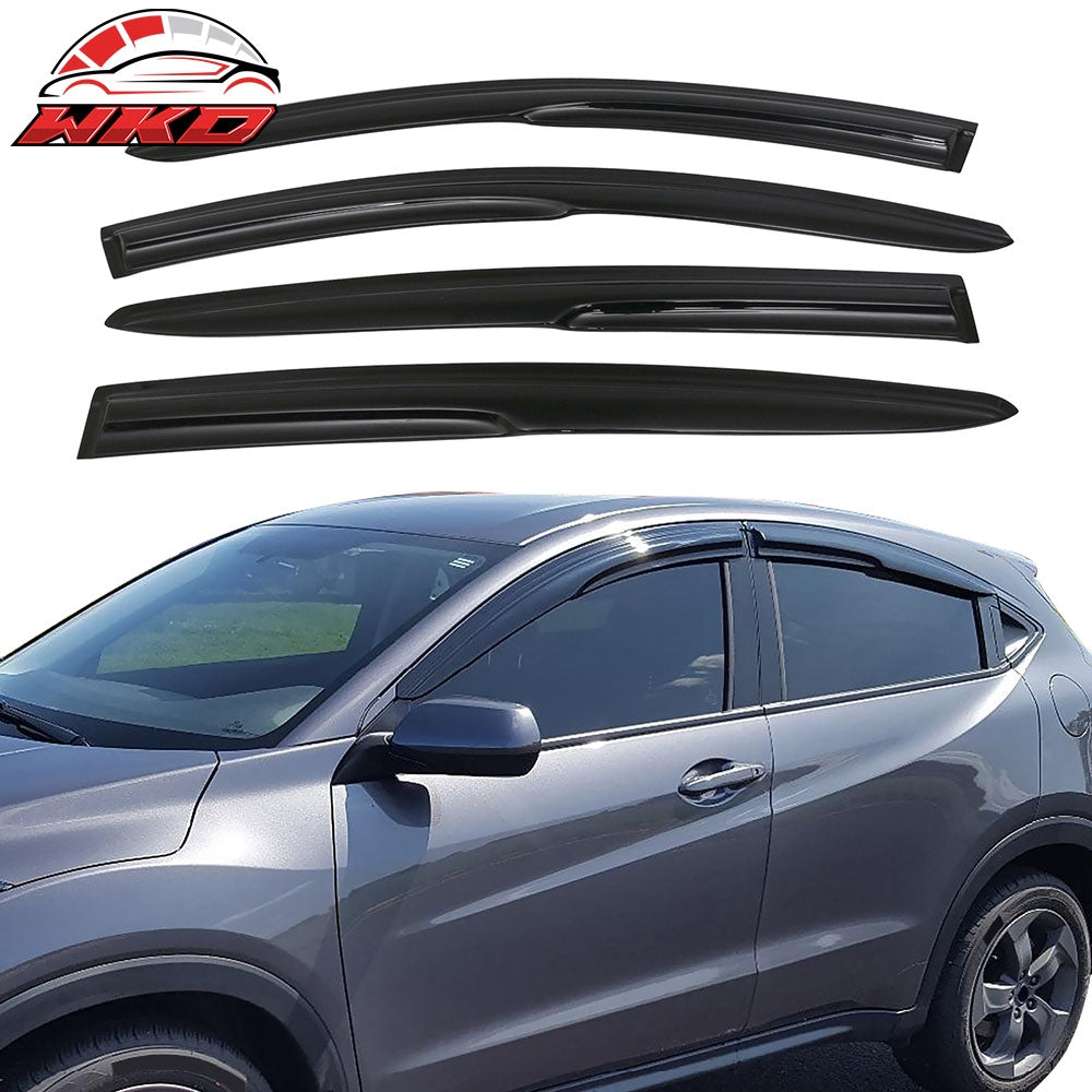 Fits 16-22 Honda HR-V Mugen Style Window Visor Acrylic 4PC Sun Rain Guard Shield