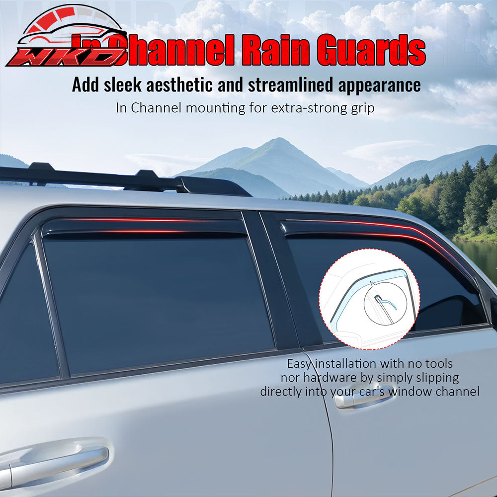 For 20-25 Ford Escape Window Visors Deflectors In Channel Acrylic Rain Sun Guard
