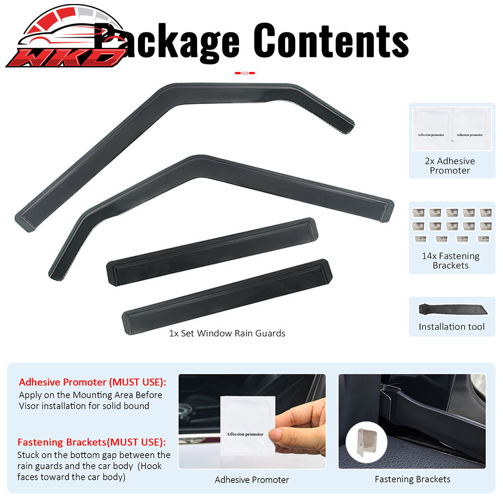 Fits 20-25 Land Rover Defender 110 130 In-Channel Window Visors Deflectors PC