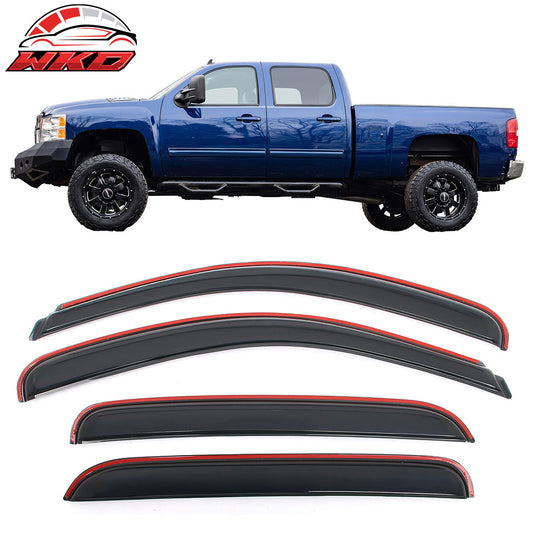 07-14 Silverado Sierra 1500 2500 HD Crew Cab Window Visors Guard In-Channel | Wholesale
