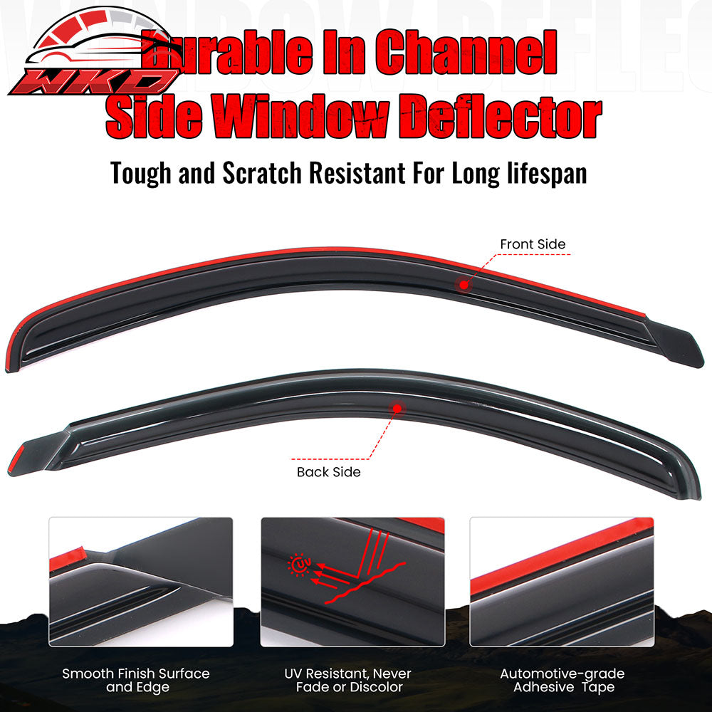 Fits 02-09 Dodge Ram 1500 2500 3500 Standard Cab Window Visors Guards In-Channel