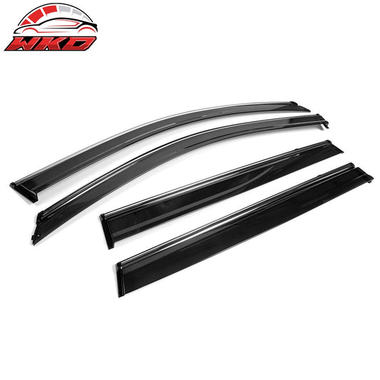 14-23 Jeep Cherokee KL Polycarbonate Window Visors w/ Chrome Trim 4Pc Set | Wholesale