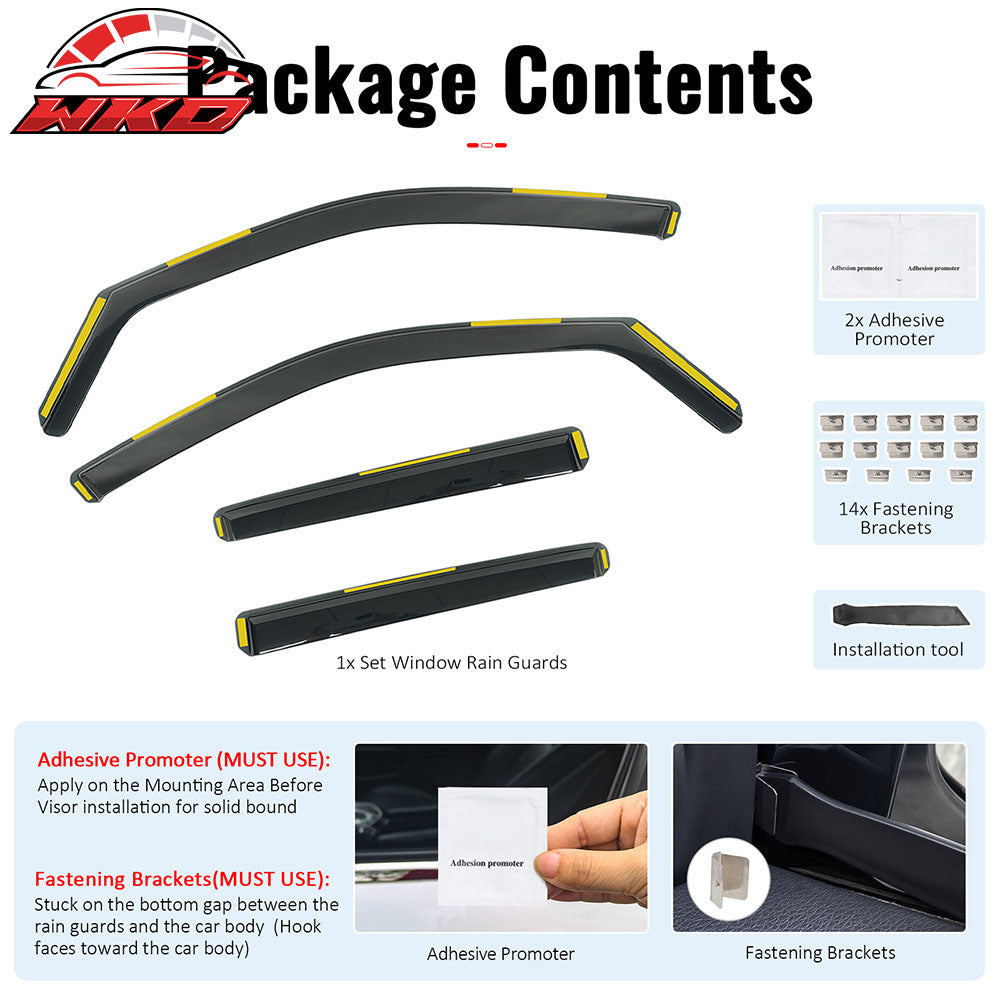 Fits 20-25 Benz W167 GLE Class SUV In-Channel Window Visors Rain Deflectors PC