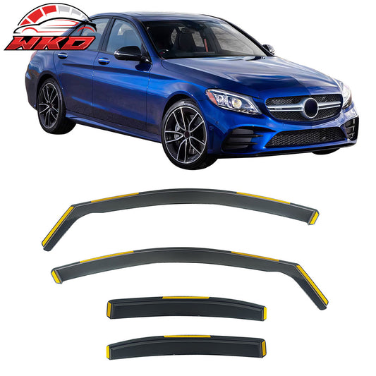 15-21 Benz W205 C Class Sedan In-Channel Window Visors Rain Deflectors PC | Wholesale
