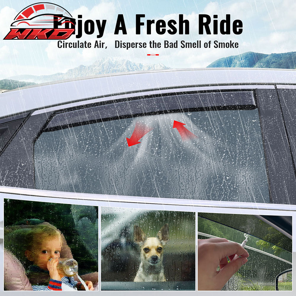 Fits 15-21 Benz W205 C Class Sedan In-Channel Window Visors Rain Deflectors PC