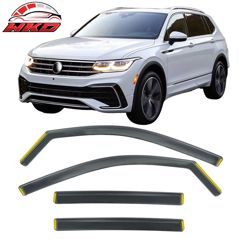 18-24 VW Volkswagen Tiguan In-Channel Window Visors Vent Rain Deflectors PC | Wholesale