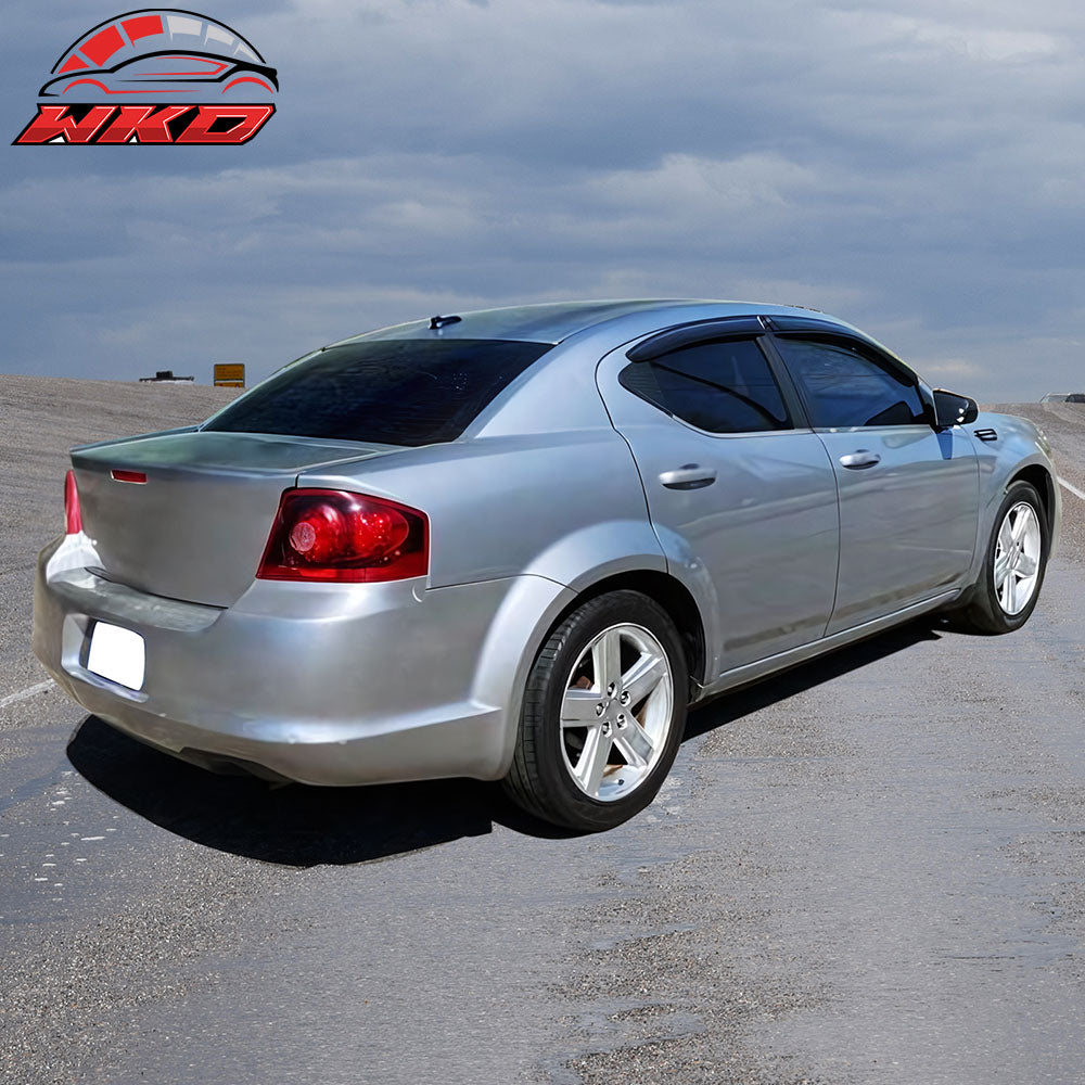 Fits 08-14 Dodge Avenger Acrylic Window Visors Sun Rain Guards Deflector 4Pc Set