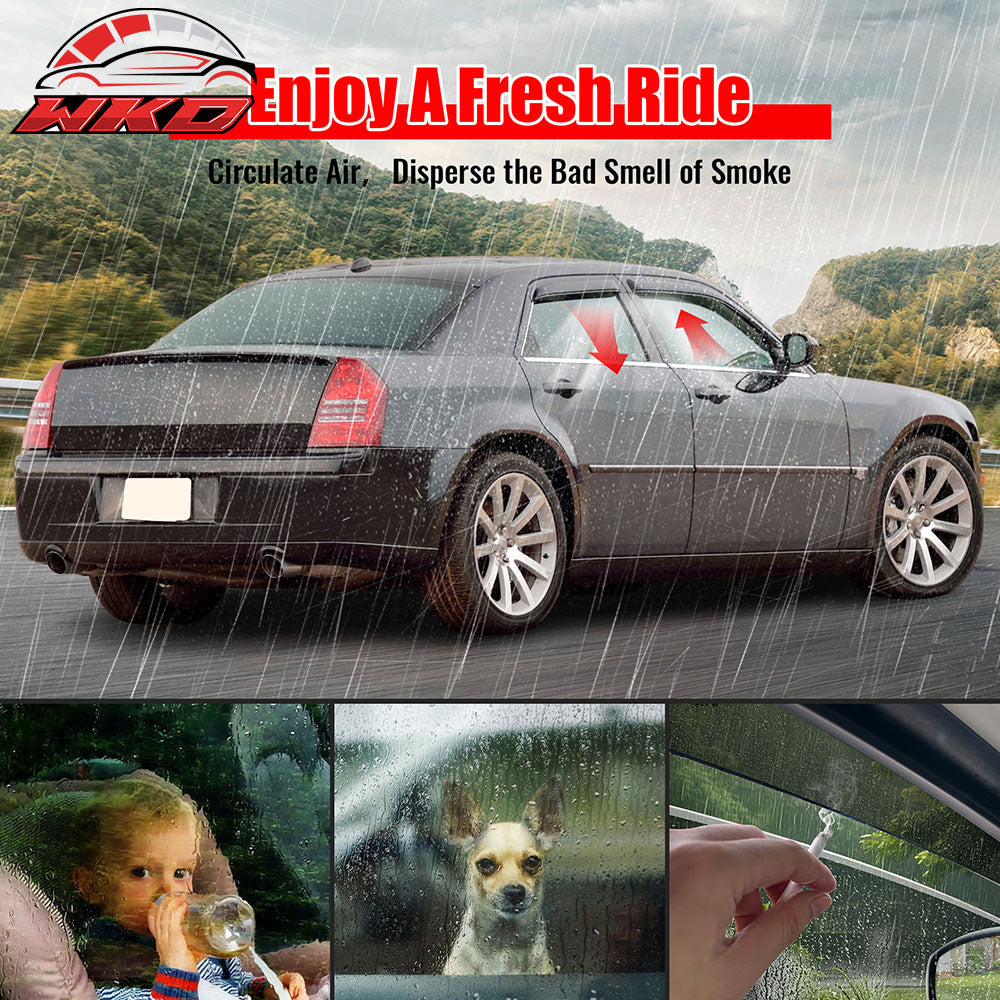 Fits 25-26 Kia K4 Window Visors Vent Rain Wind Sun Guards Deflectors Tape-On