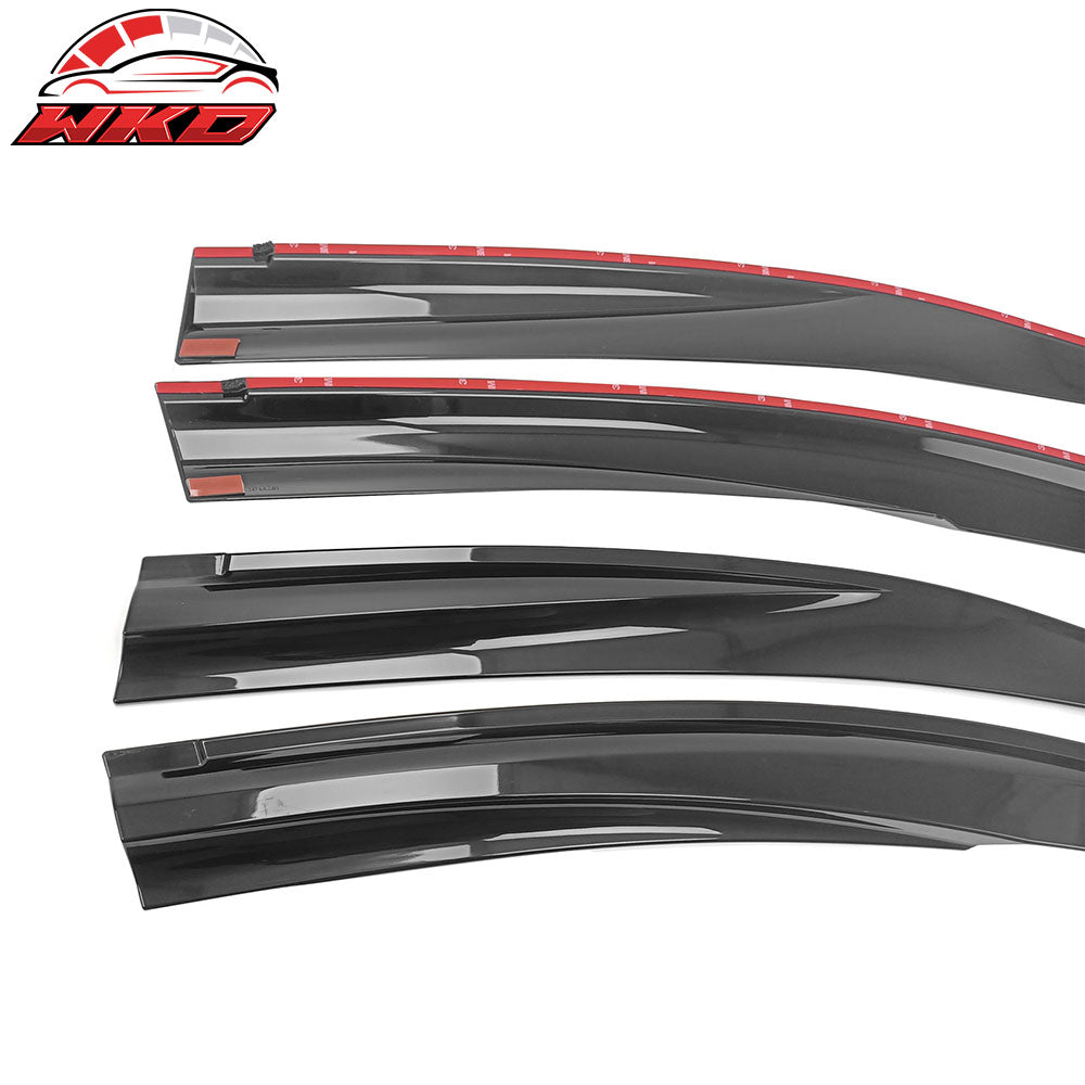 Fits 22-25 Subaru WRX 5th Mugen Style Window Visors Sun Rain Wind Guards Tape-On