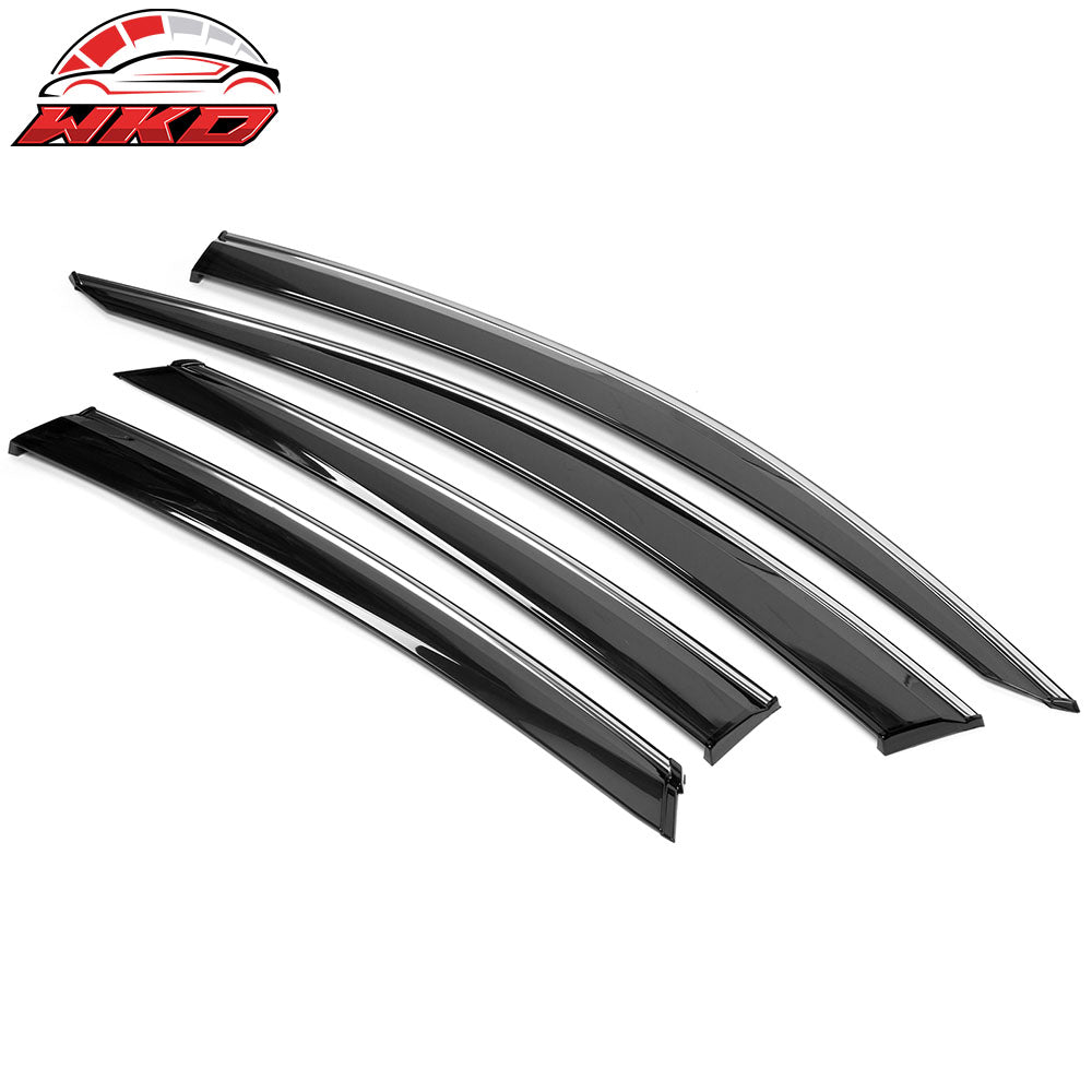 16-21 Honda Civic Sedan OE Style 4PCS Window Visors Sun Shade W/Chrome Trim | Wholesale