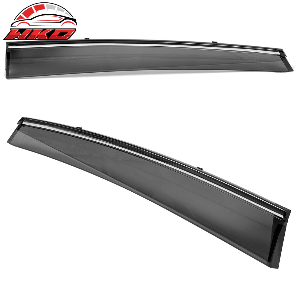 Fits 16-21 Honda Civic Sedan OE Style 4PCS Window Visors Sun Shade W/Chrome Trim