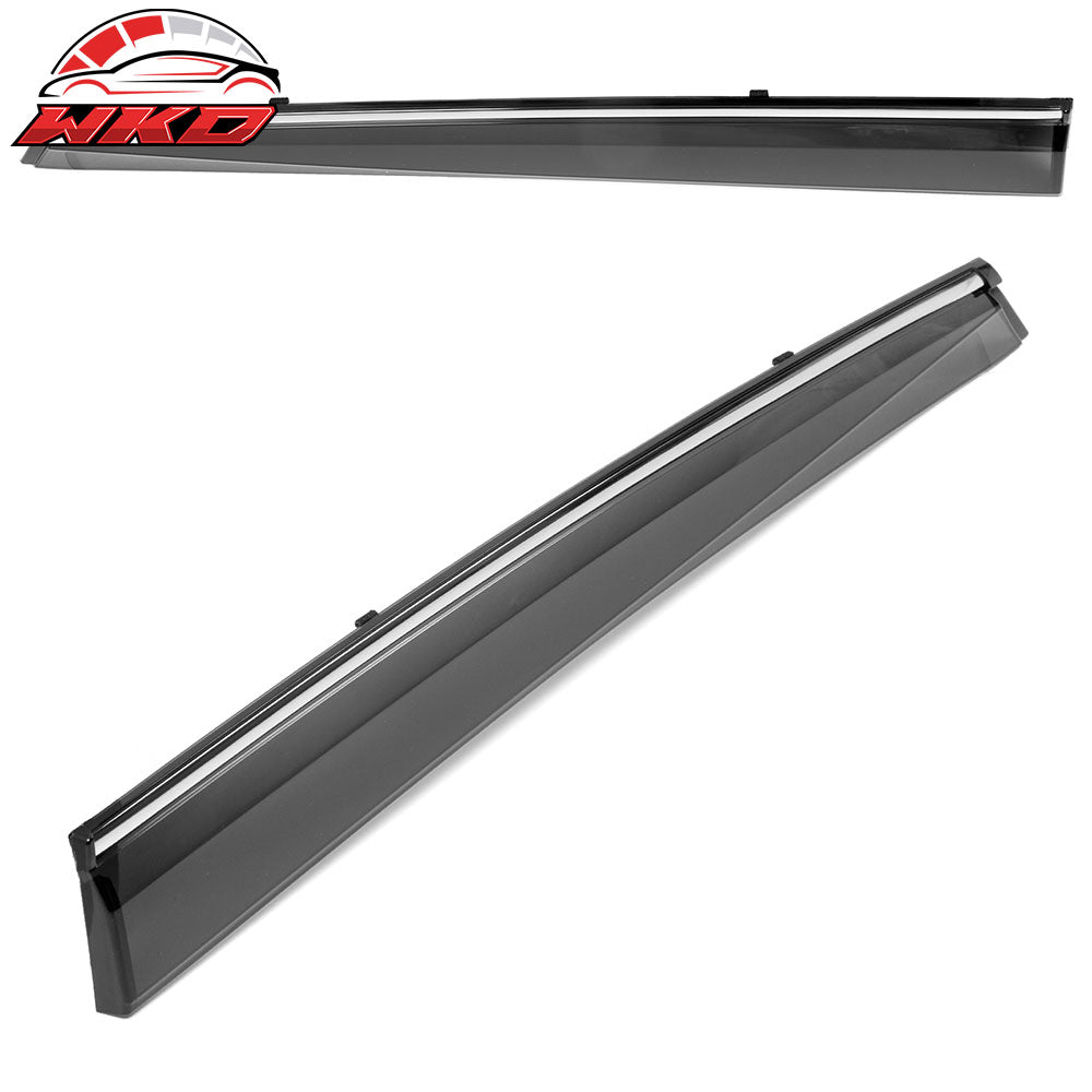 Fits 16-21 Honda Civic Sedan OE Style 4PCS Window Visors Sun Shade W/Chrome Trim