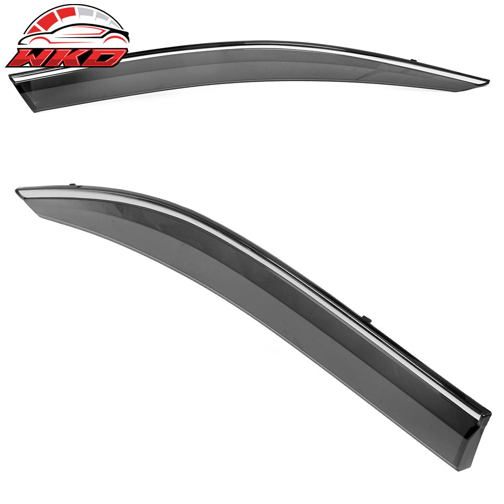 Fits 16-21 Honda Civic Sedan OE Style 4PCS Window Visors Sun Shade W/Chrome Trim