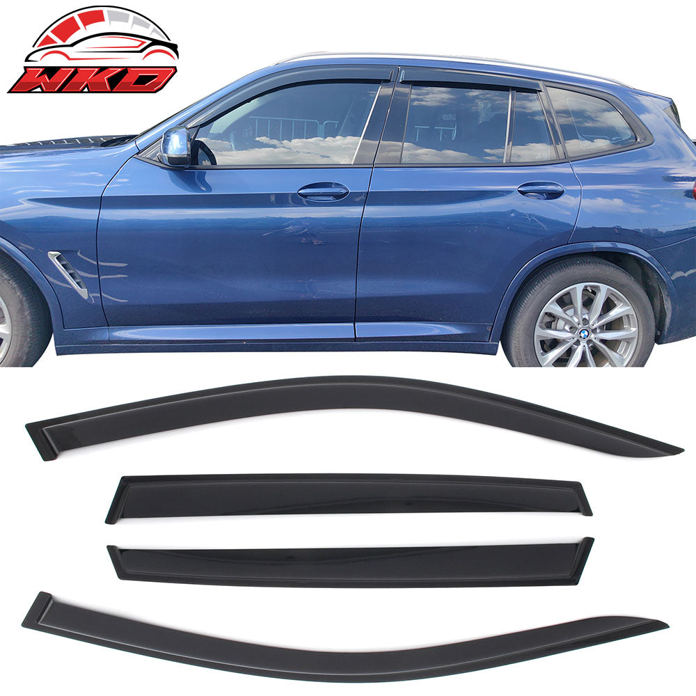 Fits 18-24 BMW G01 X3 Tape on Window Visors Vent Rain Sun Wind Guards Deflectors