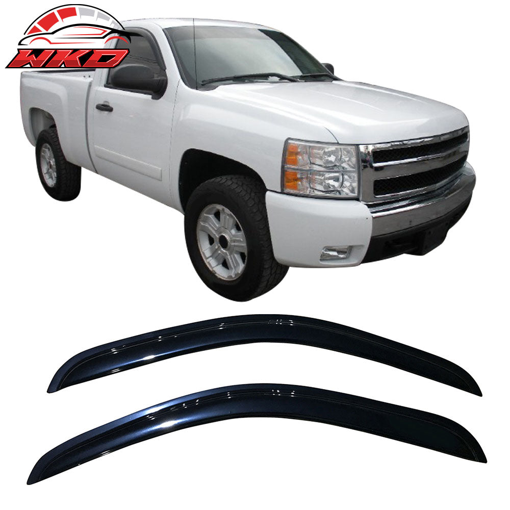 Fits 07-14 Chevy Silverado GMC Sierra Standard Cab Acrylic Window Visors 2PC