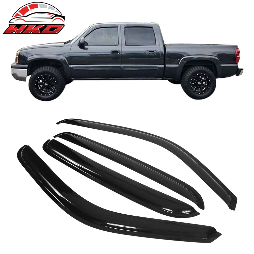 Fits 01-06 Chevy Silverado 1500 2500 3500 GMC Sierra Crew Cab Window Visors 4Pc