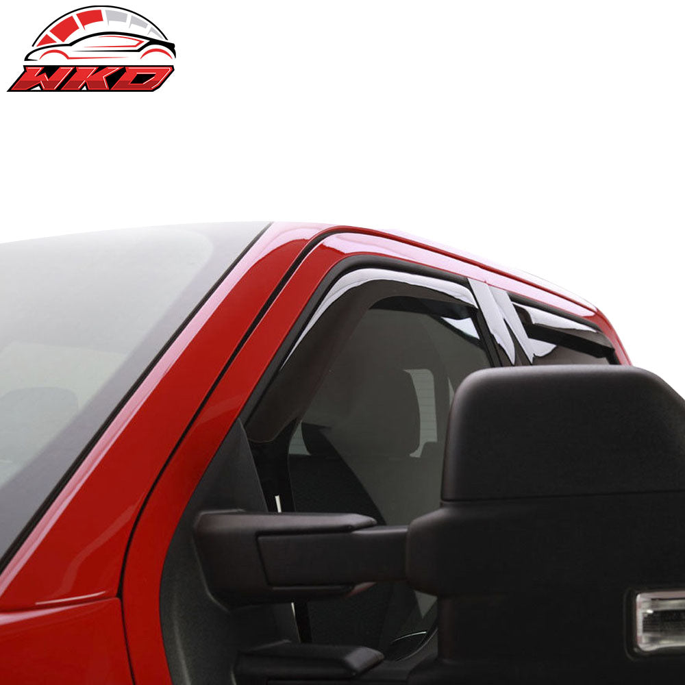 Fits 09-23 Dodge Ram 1500 Quad Cab Extended Pickup Acrylic Window Visors 4Pc Set