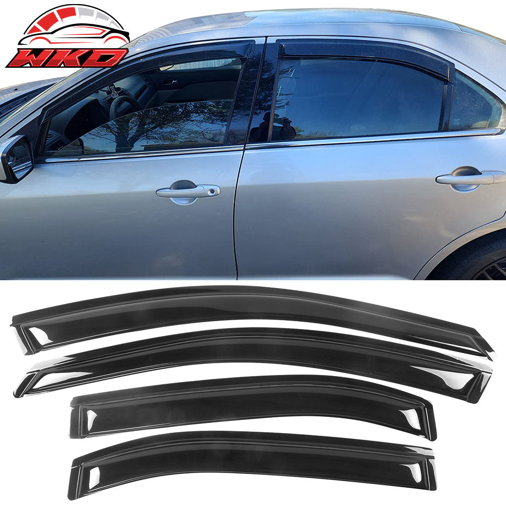 Fits 06-12 Ford Fusion Lincoln MKZ Window Visor Sun Rain Guard Deflector 4PC Set