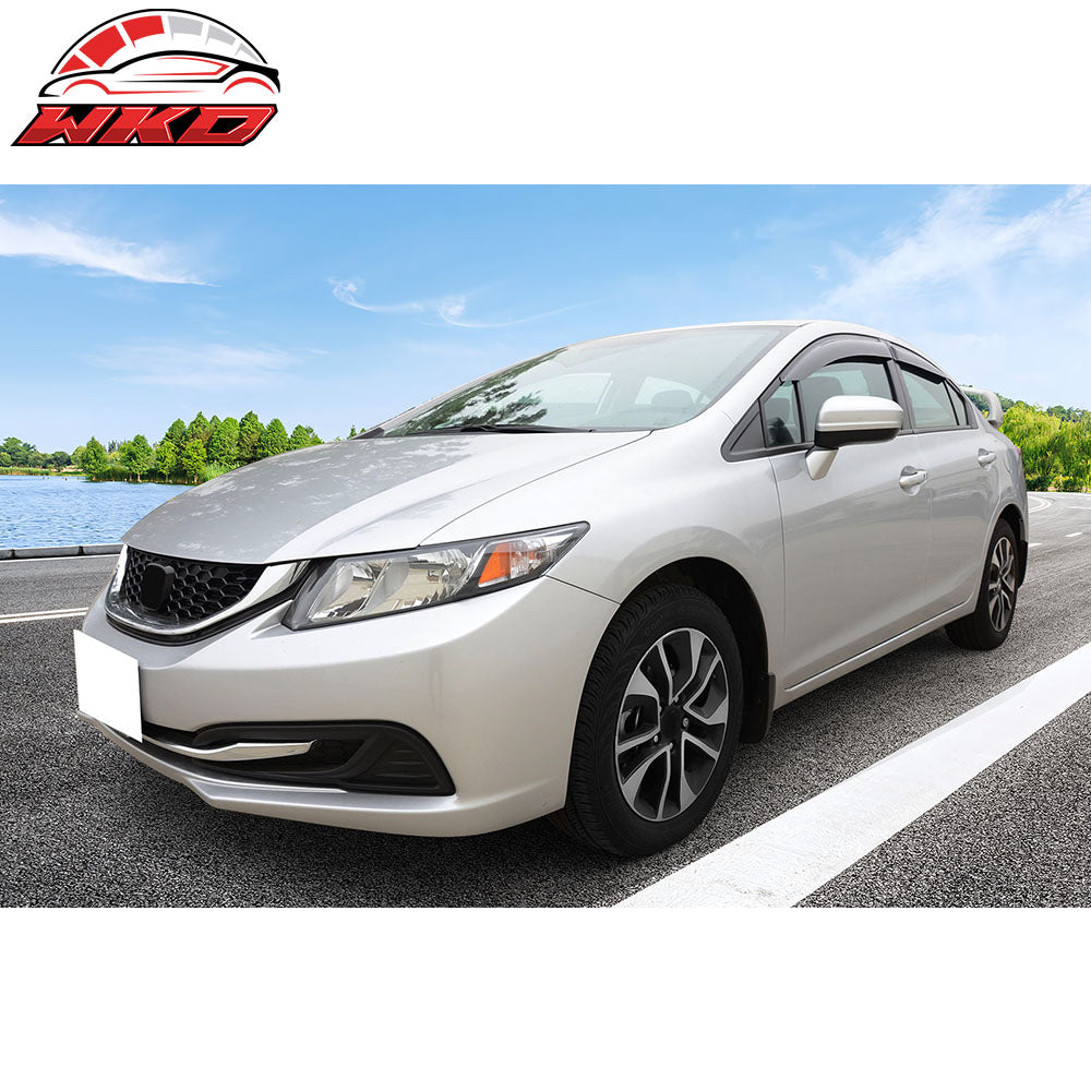 Fits 12-15 Honda Civic Sedan Window Visors Acrylic Sun Guard Rain Deflector 4PC