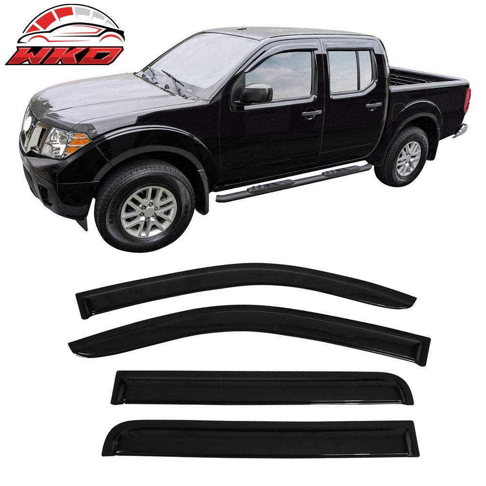 Fits 05-20 Nissan Frontier Double/Crew Cab Window Visor Sun Rain Guard Acrylic