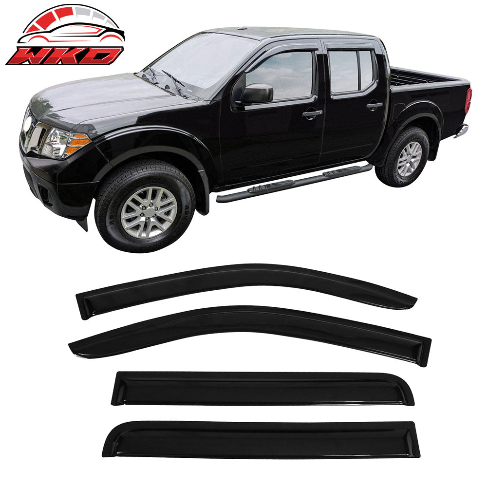 Fits 05-20 Nissan Frontier Double/Crew Cab Window Visor Sun Rain Guard Acrylic