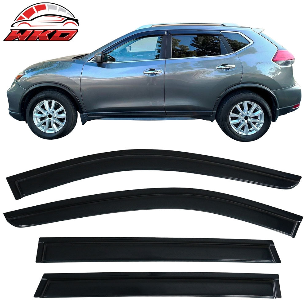 Fits 14-20 Nissan Rogue SV & SL 4PCS Window Visors Sun Rain Wind Shield Acrylic