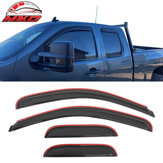 2007-14 Silverado Sierra 1500 2500 HD Extended Cab Window Visors In-Channel | Wholesale