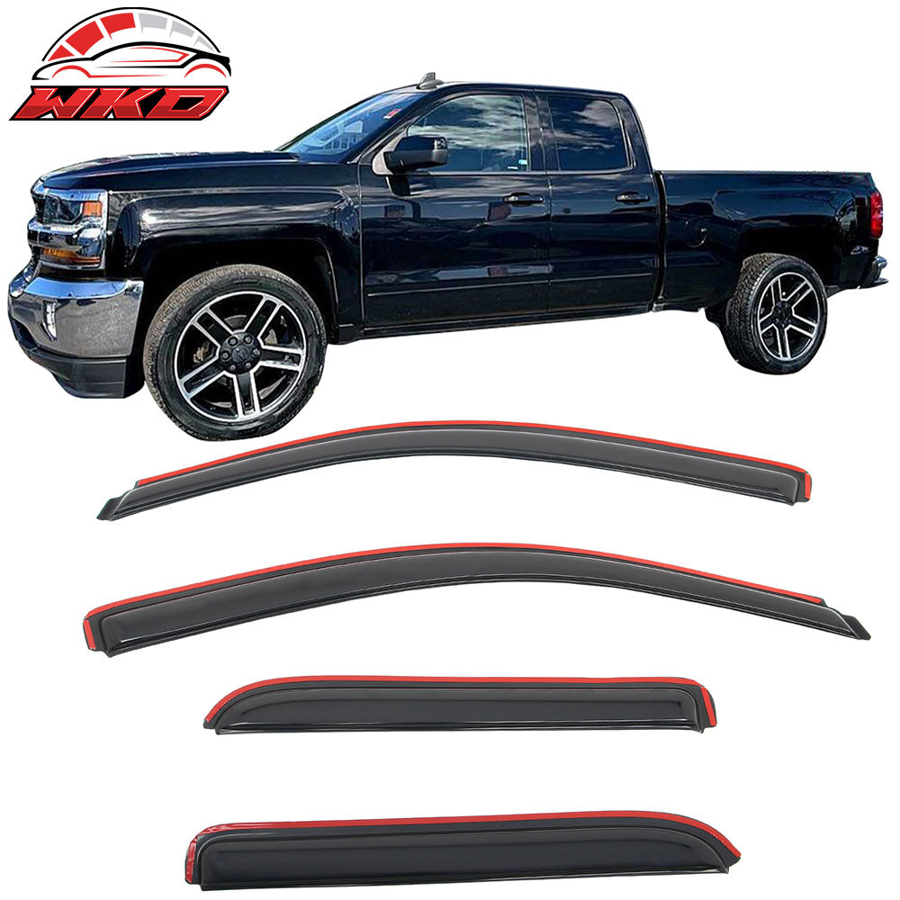 2014-19 Silverado Sierra 1500 & LD 2500 Extended Cab Window Visors In-Channel | Wholesale