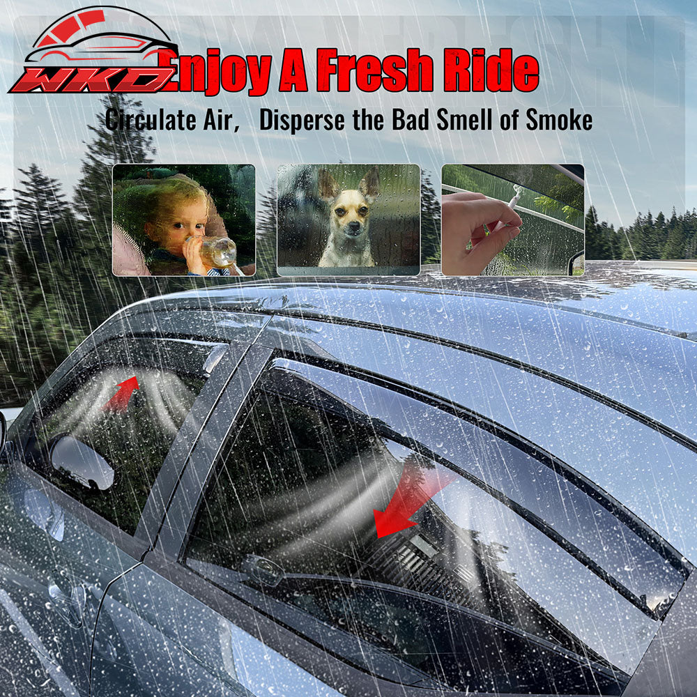 Fits 06-10 Dodge Charger Window Visors In-Channel Deflector Acrylic Rain Guard