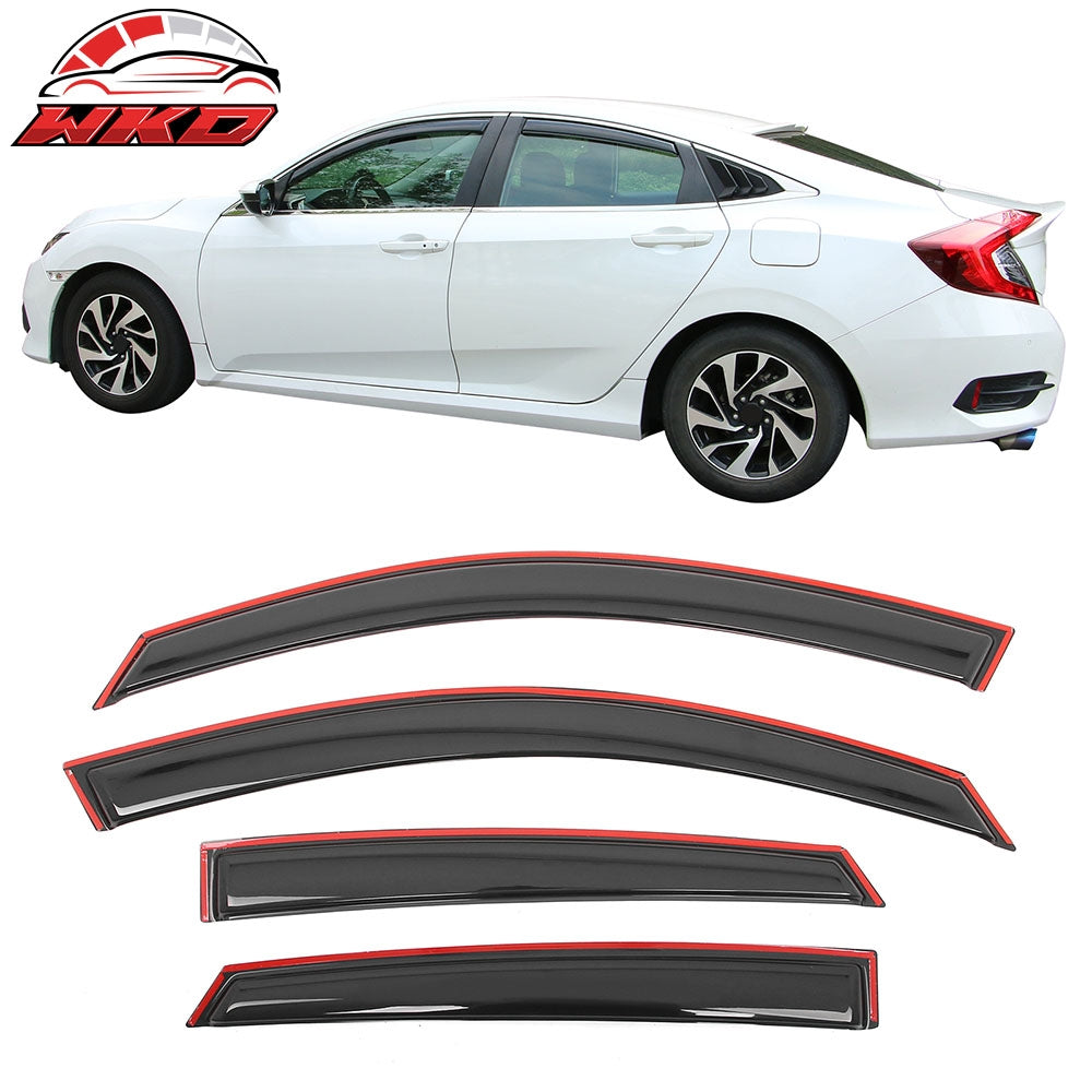 Wholesale 16-21 Honda Civic Sedan 4-Door In Channel Window Visor Rain Guard Deflector