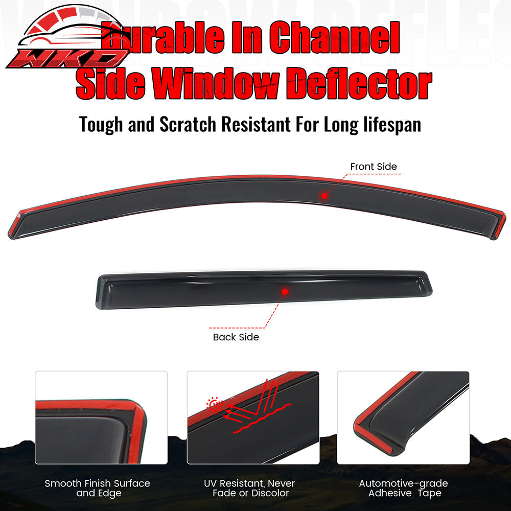 Fits 17-22 Honda CR-V Window Visors In Channel Deflectors Rain Vent Guard 4PCS