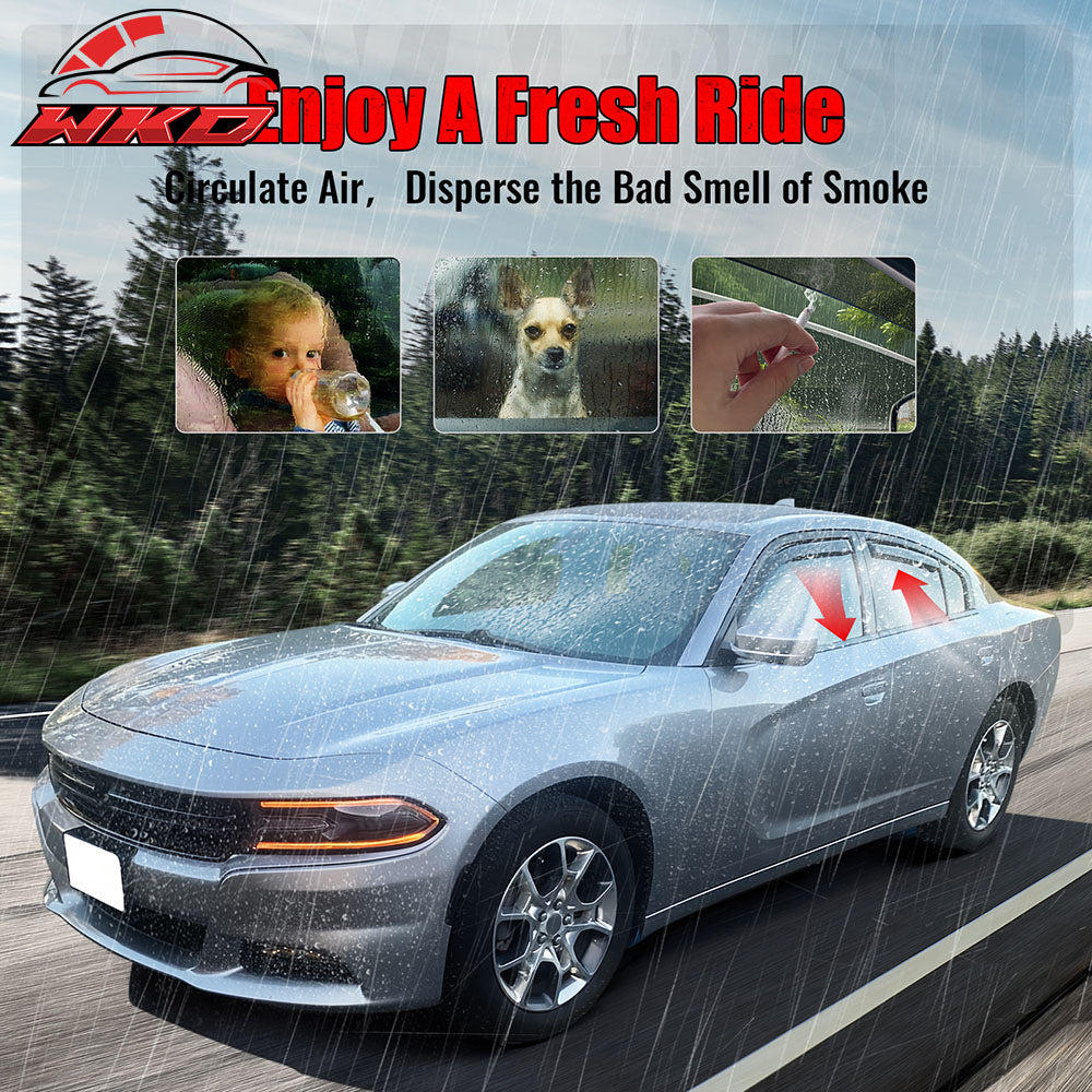 Fits 17-20 Hyundai Elantra 4PCS Window Visors Acrylic Deflectors - In-Channel