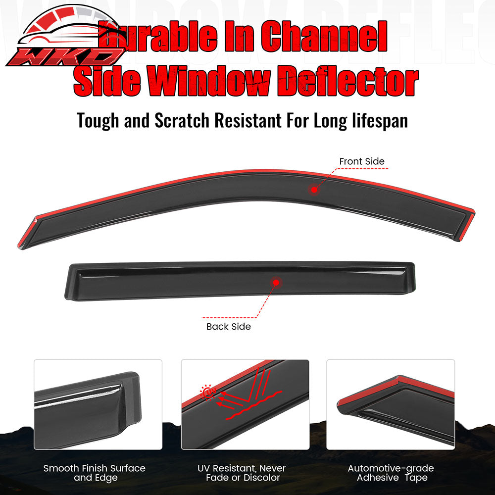 Fits 21-25 Jeep Grand Cherokee L Window Visors Side Door In Channel Deflectors