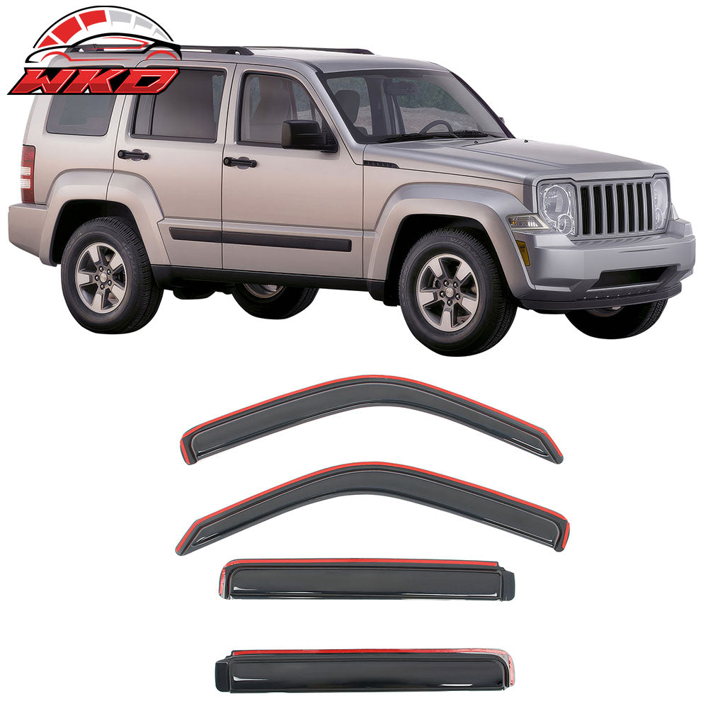 Wholesale 08-14 Jeep Liberty 4-Door In Channel Window Visors Rain Deflector - Acrylic