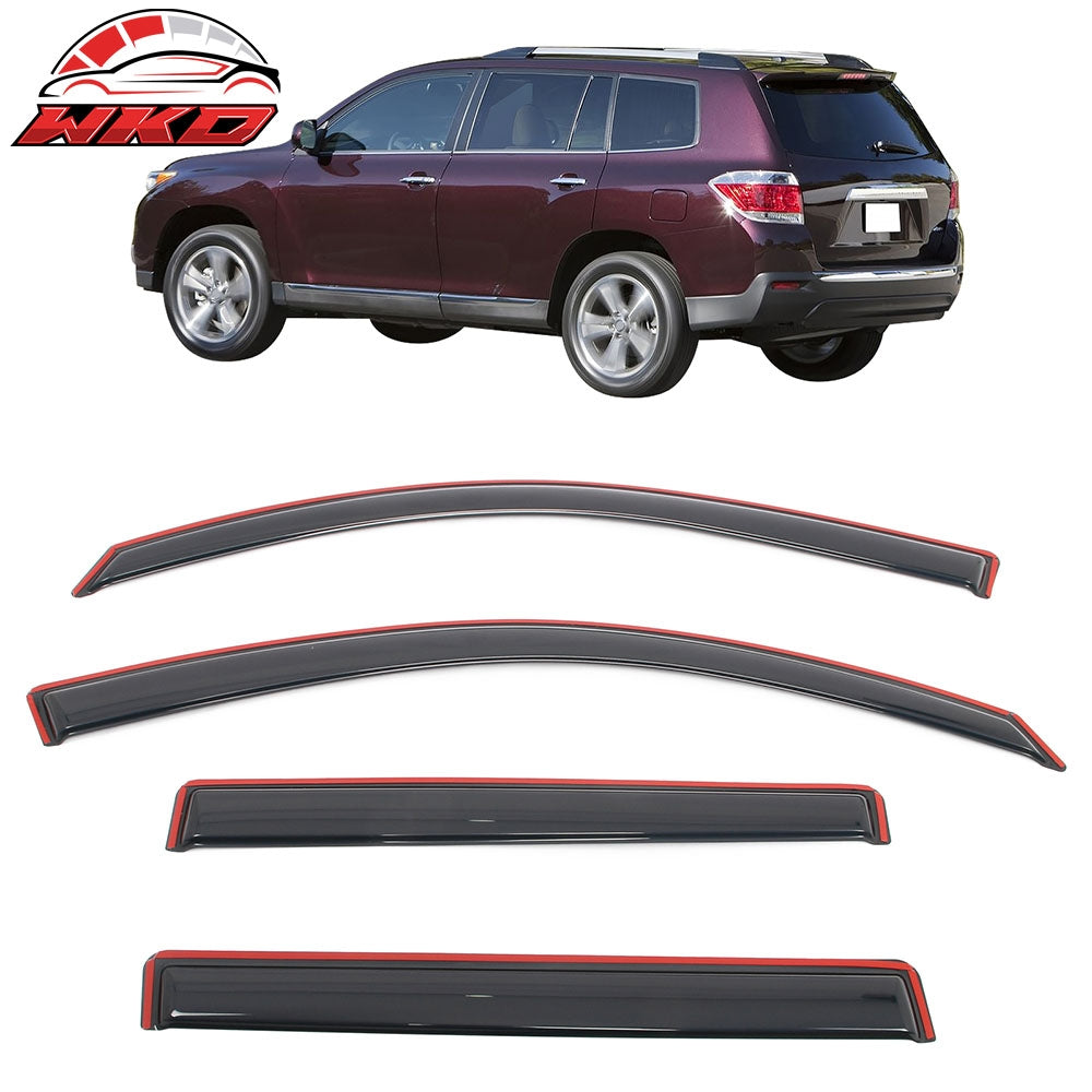 Wholesale 08-13 Toyota Highlander In-Channel Side Window Deflector Acrylic Rain Shade