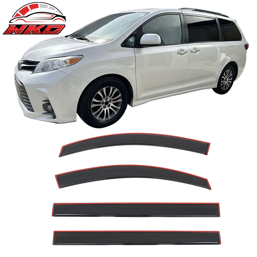 Wholesale 11-20 Toyota Sienna In-Channel Window Visors Acrylic Rain Shade Windshield