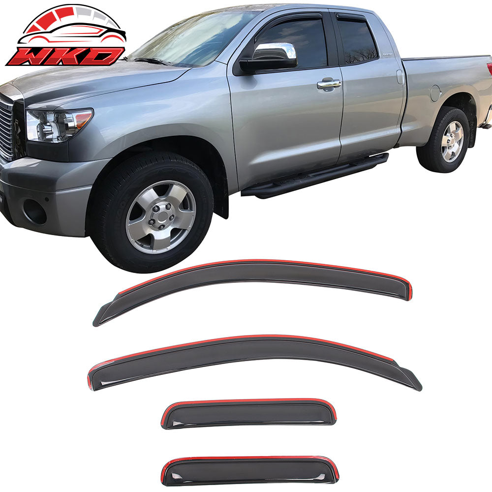 2007-21 Toyota Tundra Double Cab In-Channel Window Visors Acrylic Rain Shade | Wholesale