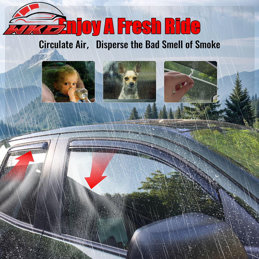 Fits 07-21 Toyota Tundra Double Cab In-Channel Window Visors Acrylic Rain Shade