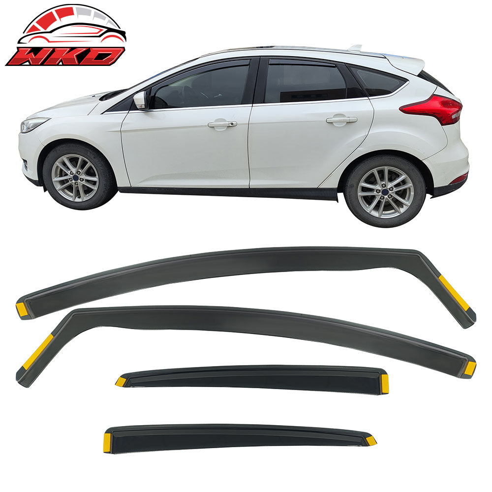 12-18 Ford Focus Sedan Hatchback Side Window Visors PC In-Channel Deflector | Wholesale