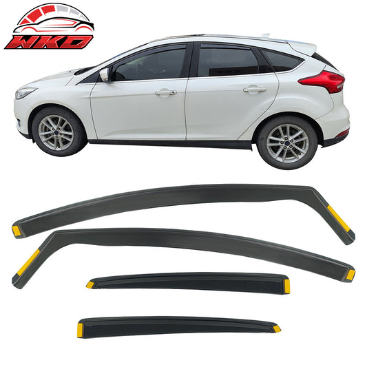 12-18 Ford Focus Sedan Hatchback Side Window Visors PC In-Channel Deflector | Wholesale