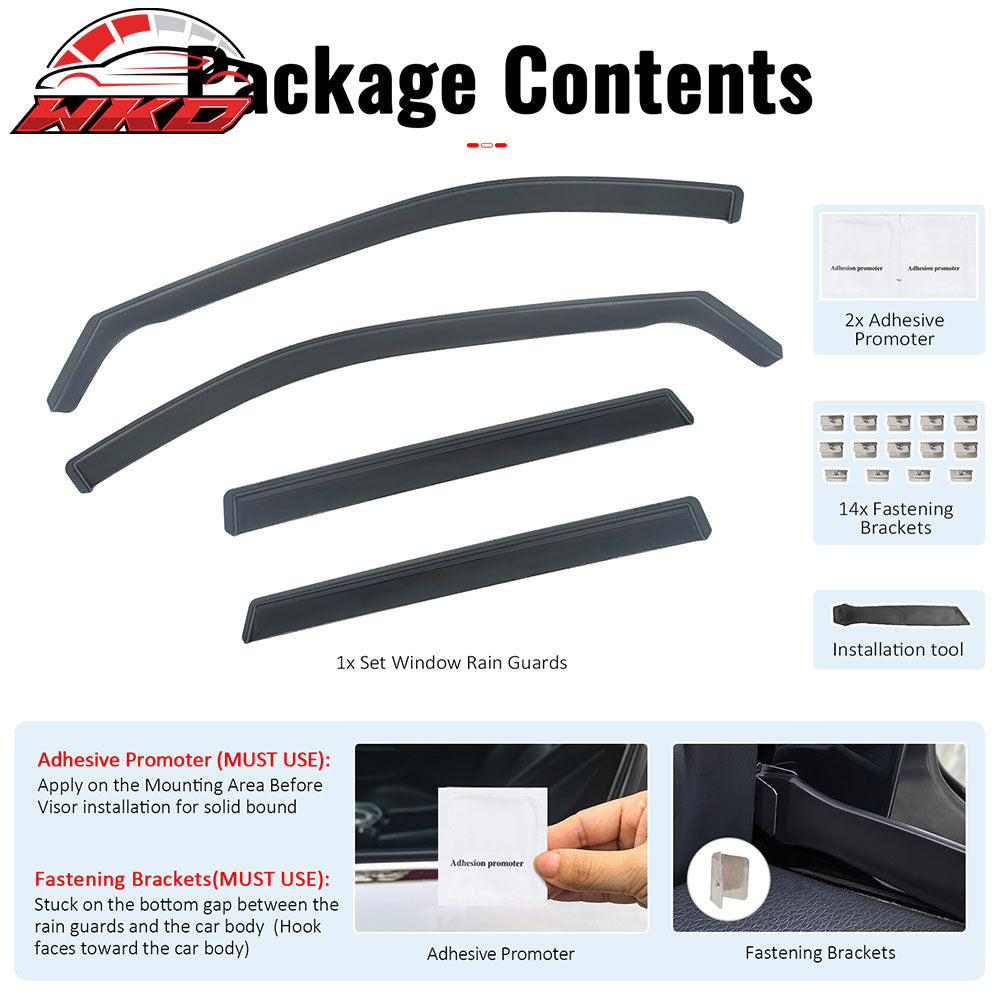 Fits 21-26 Nissan Rogue In-Channel Window Visors Vent Rain Guards Deflectors PC