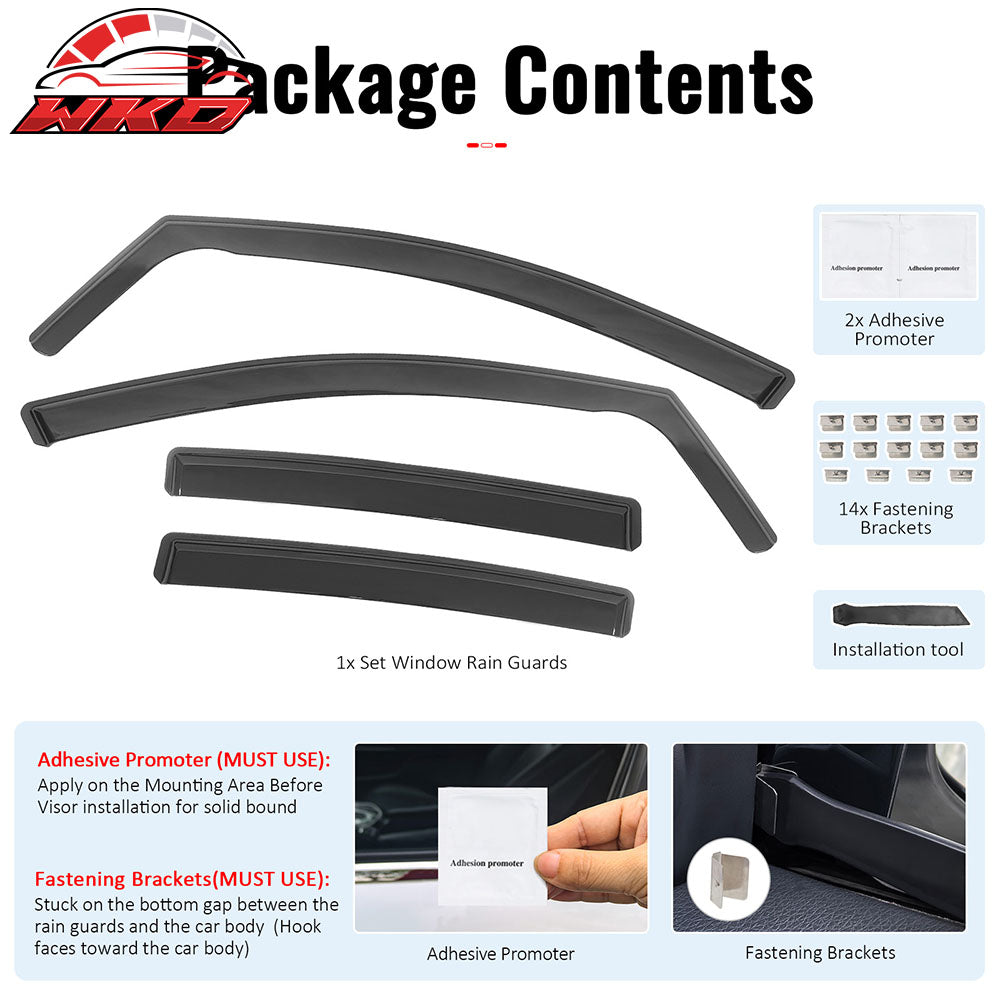 Fits 17-23 Subaru Impreza & Crosstrek In-Channel Window Visors Deflectors PC