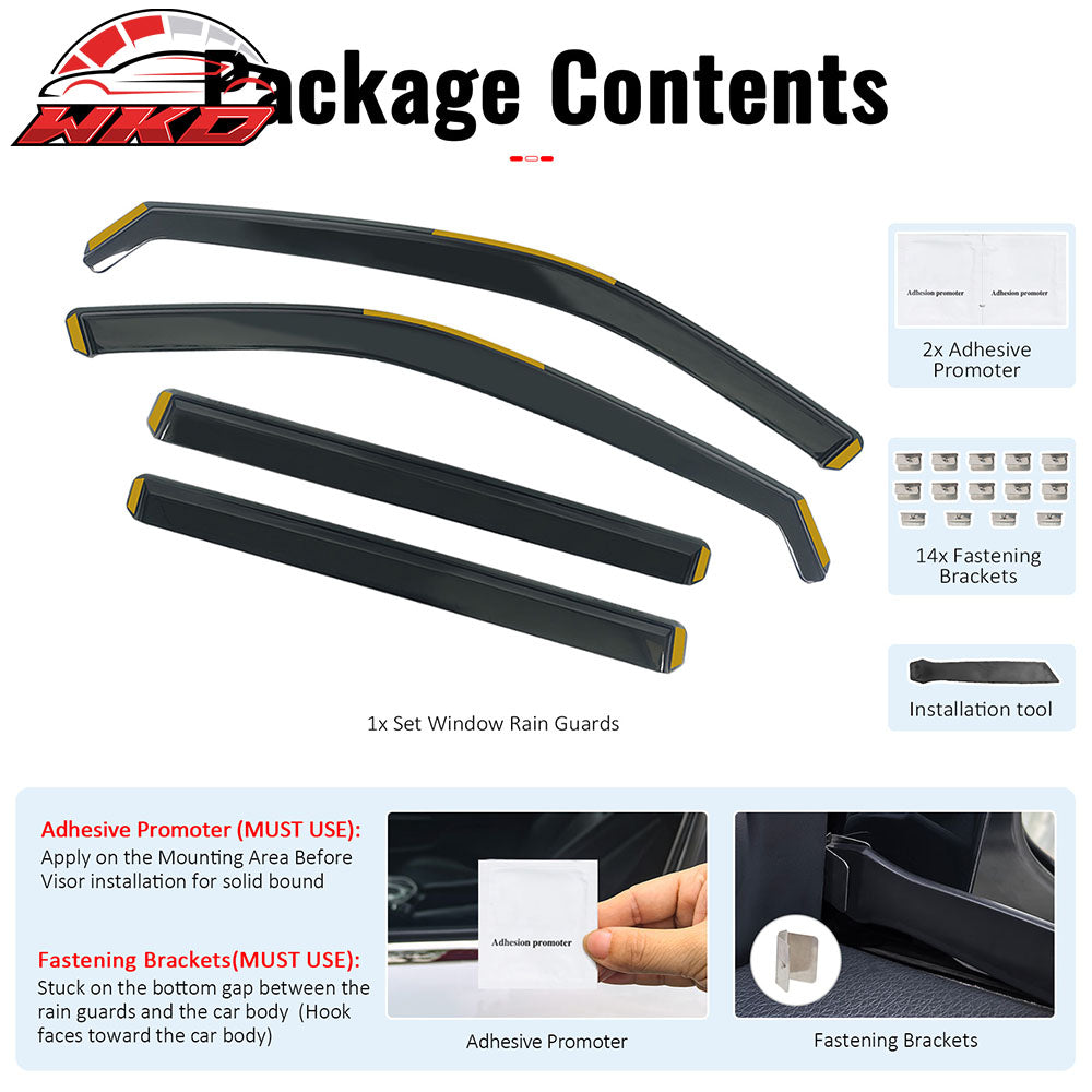 Fits 24-26 Toyota Grand Highlander In-Channel Window Visors Guards Deflectors PC