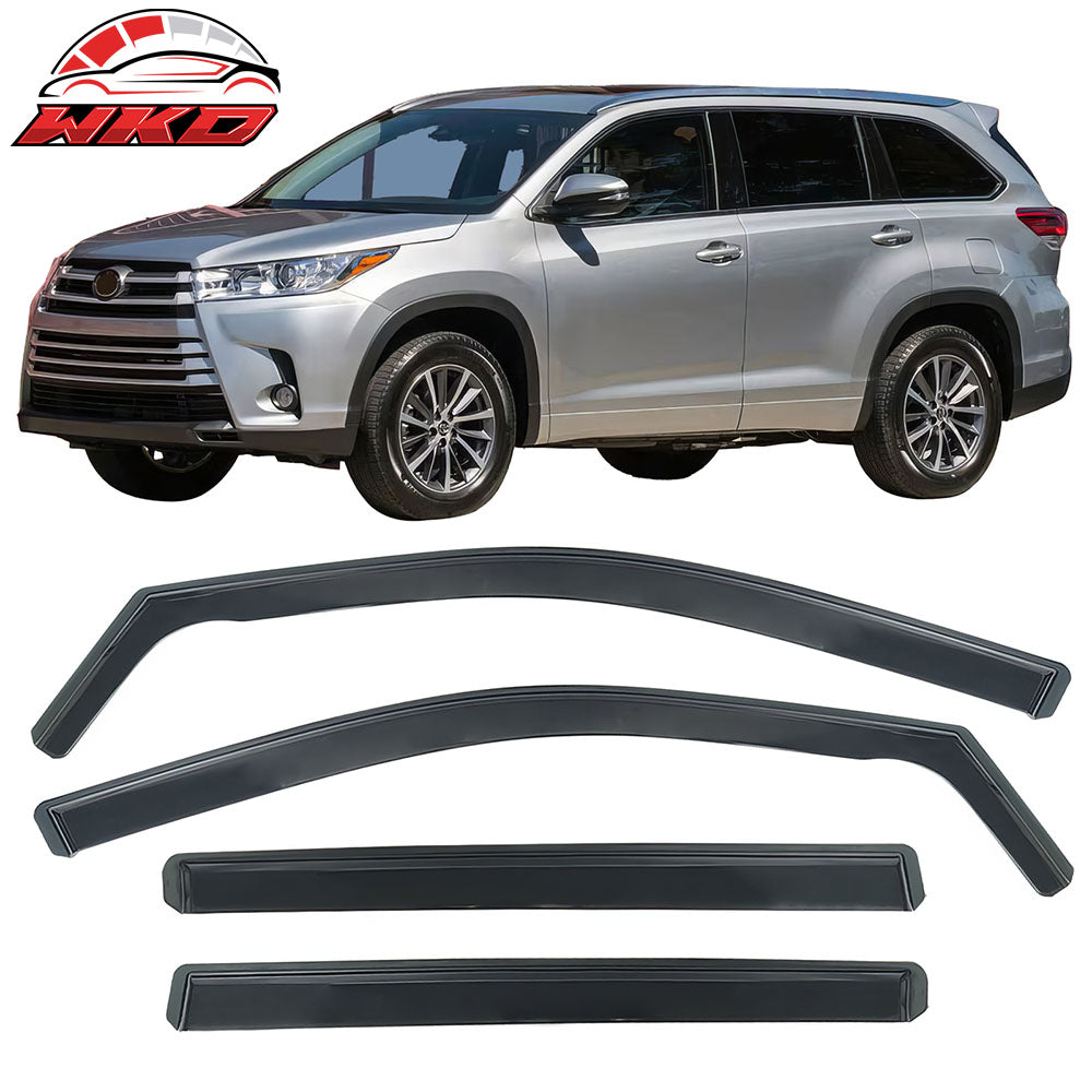 14-19 Toyota Highlander In-Channel Window Visors Rain Guards Deflectors PC | Wholesale