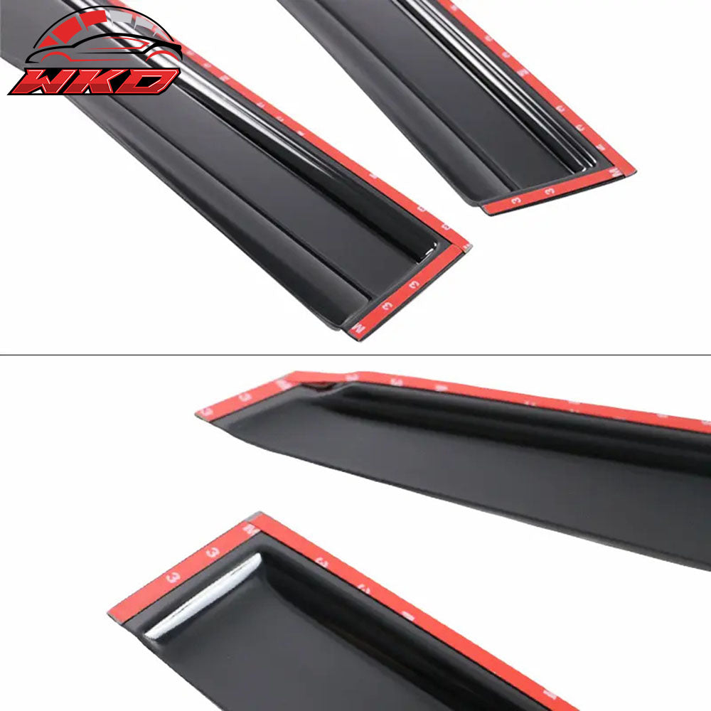 Fits 08-13 Toyota Highlander Mugen Style Window Visors Vent Tape-On Acrylic 4PCS